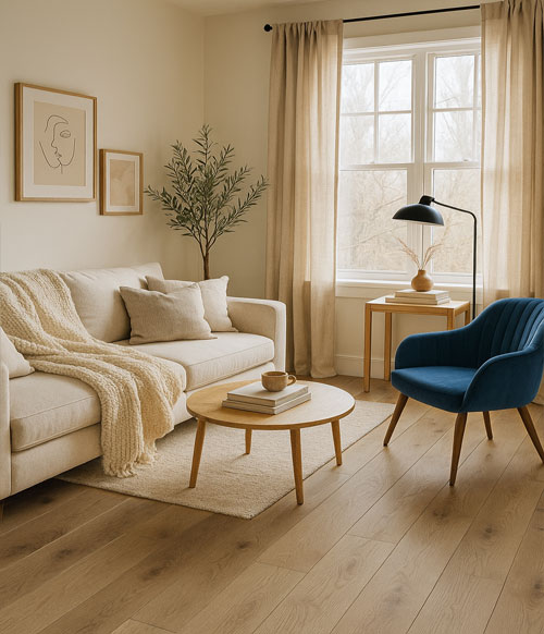 Parquet massif chêne verni - Chene massif verni brosse go4 rustique invisible toscane 125x15mm -certifié fsc 100%