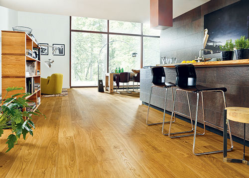 Parquet massif chêne verni - Chene massif verni brosse naturel select go4 160x21x450/500/900/1100mm - certifi? fsc? 100 %