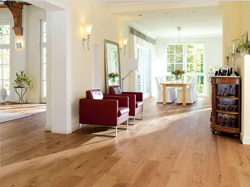 Parquet massif chêne verni - Chene massif verni brosse rustique chene du sud 180x21x500-2400mm - certifi? fsc? 100 %