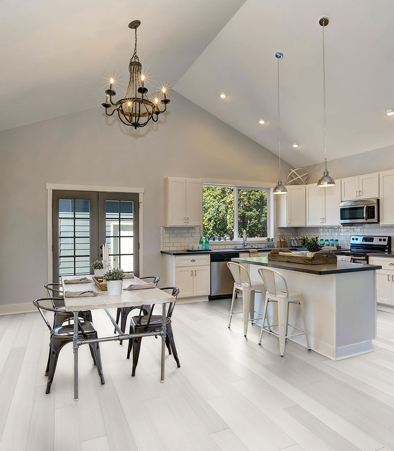 Parquet massif chêne verni - Chene massif verni brosse select blanc de neige 120x14mm lv - certifié fsc 100 %  