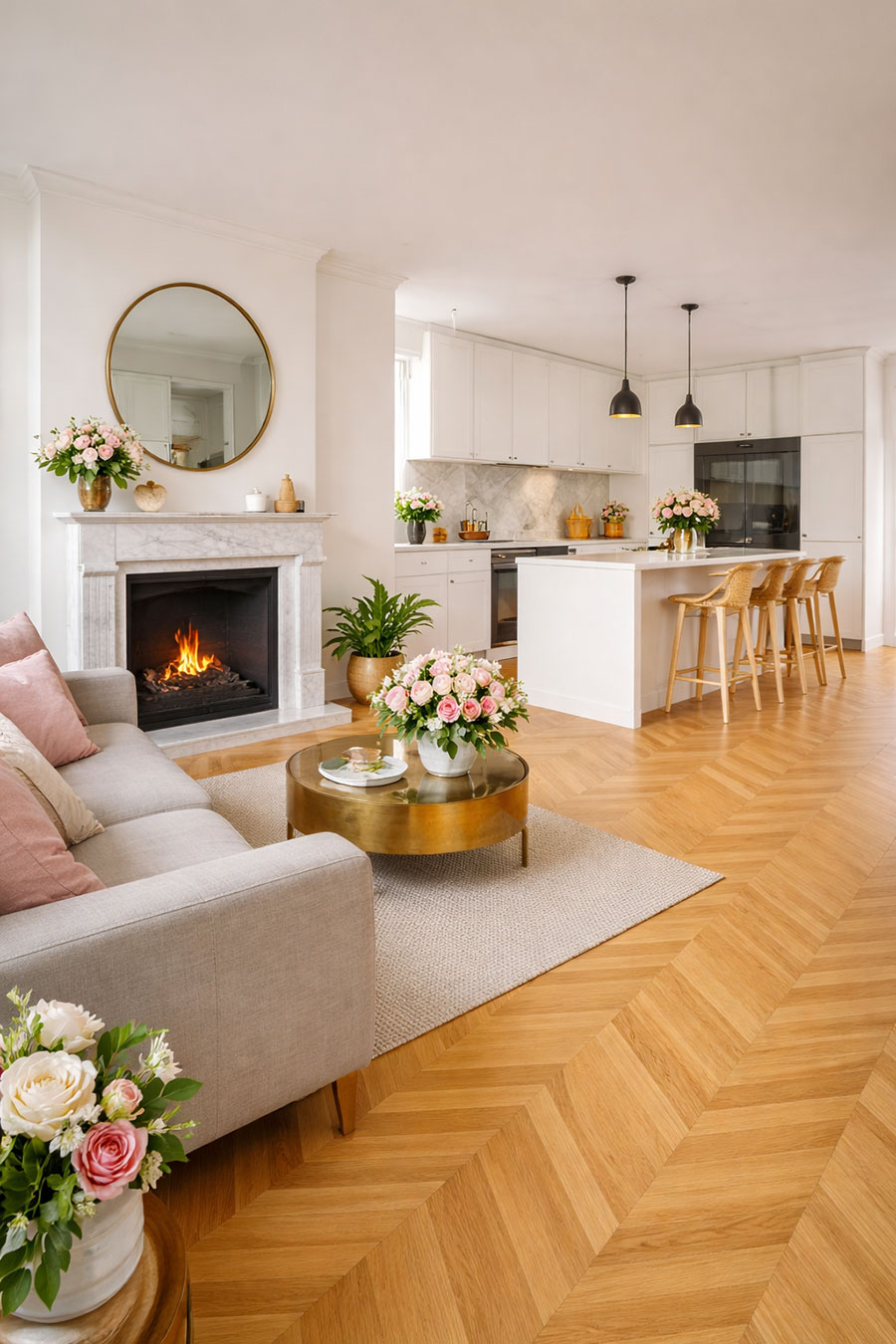 Parquet massif chêne verni - Point de hongrie chene massif verni brosse pr bis nectar supreme 70x15x530mm - certifi&eacute; fsc 100 %