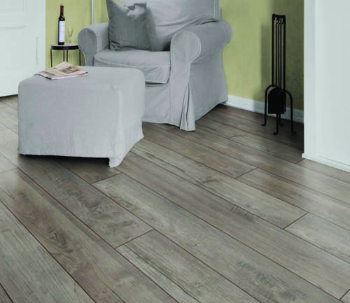 parquet sol stratifie decoart - teck argent nostalgie - gamme milan - 1380mmx193mmx8mm - certifié fsc mix credit