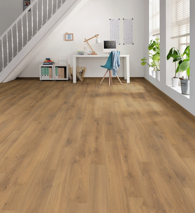 Parquet Stratifié Bergame Loft Décoart - HARO538720 - Haro sol stratifié tritty 100 loft 4v chêne emilia miel* authentic soft top connect