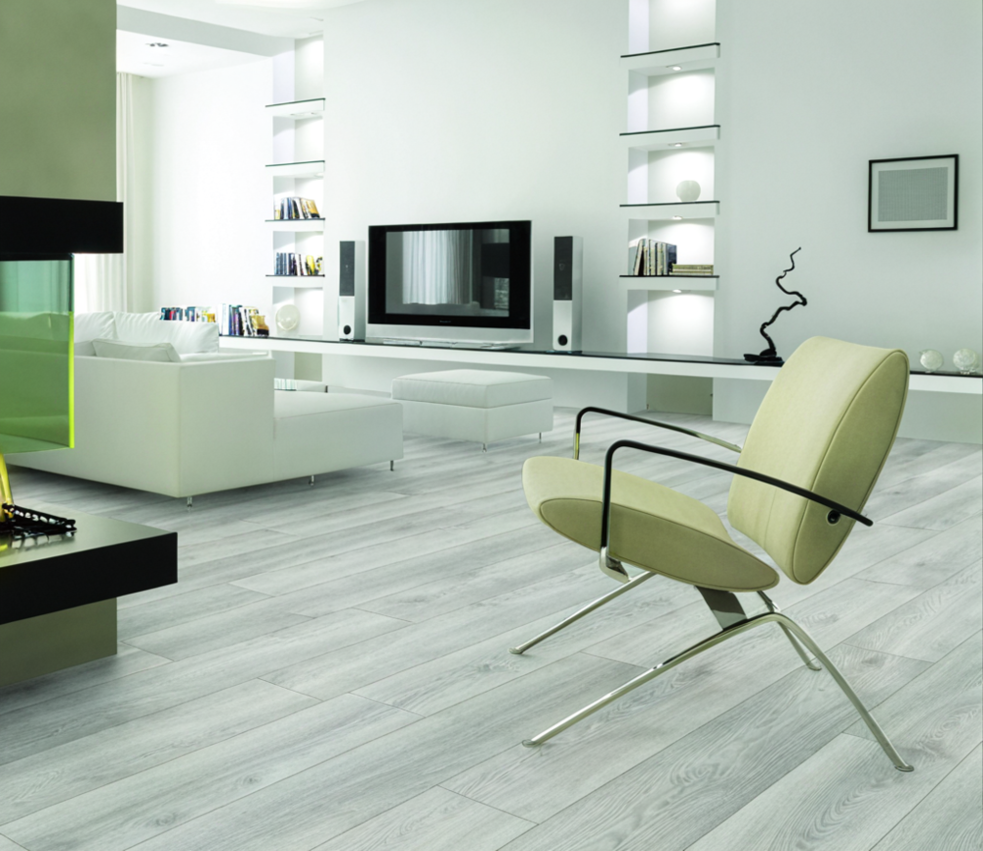 Parquet stratifié décoart amsterdam - Chene stratifie decoart makro blanc - gamme amsterdam - 1845mmx244mmx10mm - certifié fsc mix credit