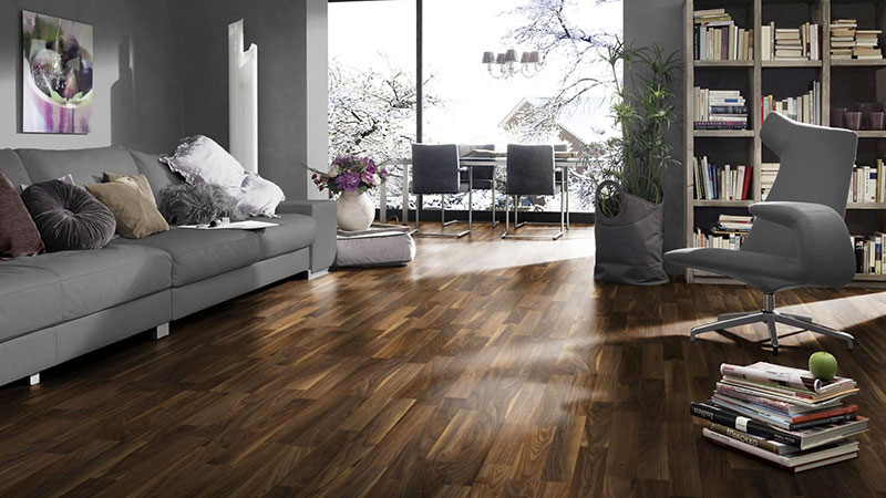 Parquet Stratifié Décoart Bordeaux - DADMC4773 - Parquet sol stratifie decoart - walnut 3 frises - gamme atlanta - 1380mmx193mmx8mm - certifié fsc mix credit - lot de 25.56m²