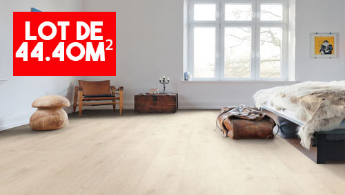 Parquet Stratifié Décoart Hanovre Planches Larges - HARO538648 - Haro sol stratifié tritty 90 planche large à l'ancienne 4v chêne savona blanc* soft mat top connect