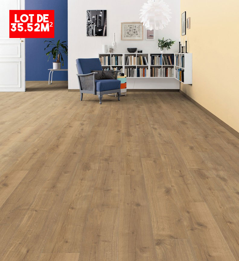 Parquet Stratifié Décoart Hanovre Planches Larges - HARO538649 - Haro sol stratifié tritty 90 planche large à l'ancienne 4v chêne savona nature* soft mat top connect