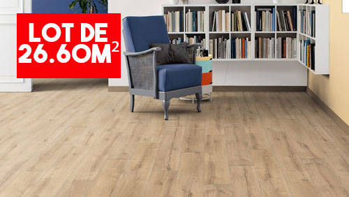 Parquet Stratifié Décoart Hanovre Planches Larges - HARO538655 - Haro sol stratifié tritty 90 planche large à l'ancienne 4v chêne verano* tramé mat top connect