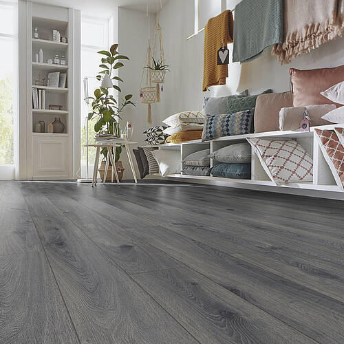 Parquet stratifié décoart monaco - Chene prestige gris stratifie decoart - gamme monaco - 1380mmx157mmx10mm - certifié fsc mix credit