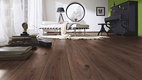 Parquet Stratifié Décoart Séville - DAEXQ4168 - Parquet sol stratifie decoart – chene prestige fonce - gamme seville - 1380mmx193mmx8mm - certifié fsc mix credit