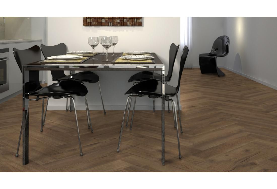 Parquet Stratifié Décoart Vieux Paris Bâton-rompu - DAHRB4764 - Parquet sol stratifie decoart baton rompu chene treviso - gamme vieux paris – 665mm x 133mm x 8mm - certifié fsc mix credit