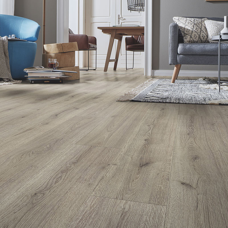 parquet sol stratifie decoart ch�ne tendance gris - gamme alexandrie - 1380mmx193mmx7mm - certifié pefc 70%