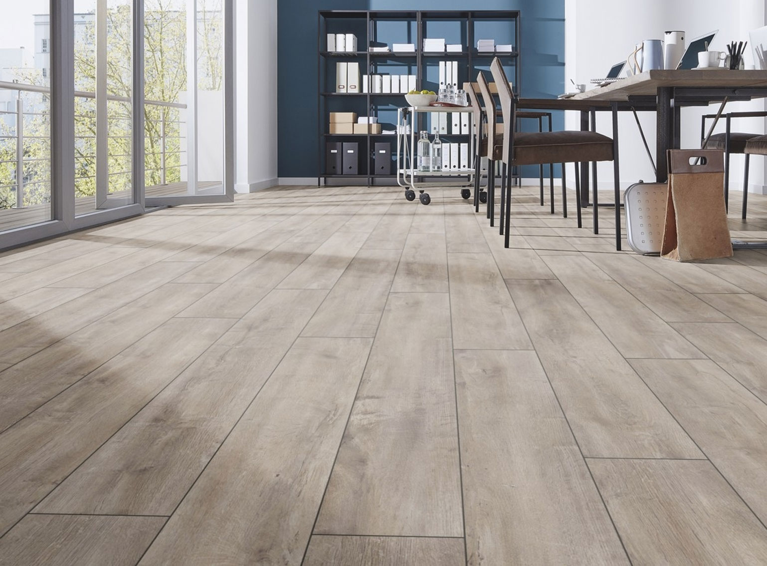 parquet sol stratifie decoart - ch�ne oriental gris - gamme milan - 1380mmx193mmx8mm - certifié fsc mix credit