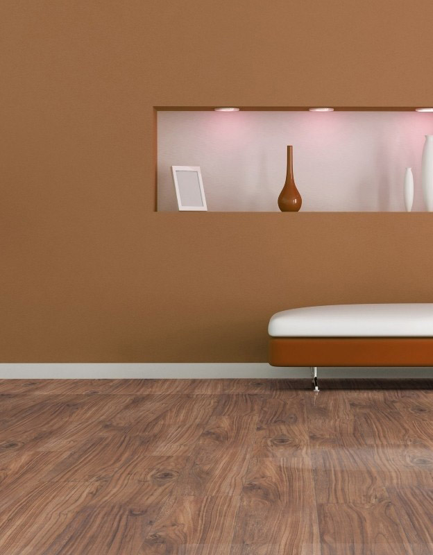 parquet sol stratifie decoart - noyer morris - extra brillant - gamme venise - 1220mmx193mmx8mm