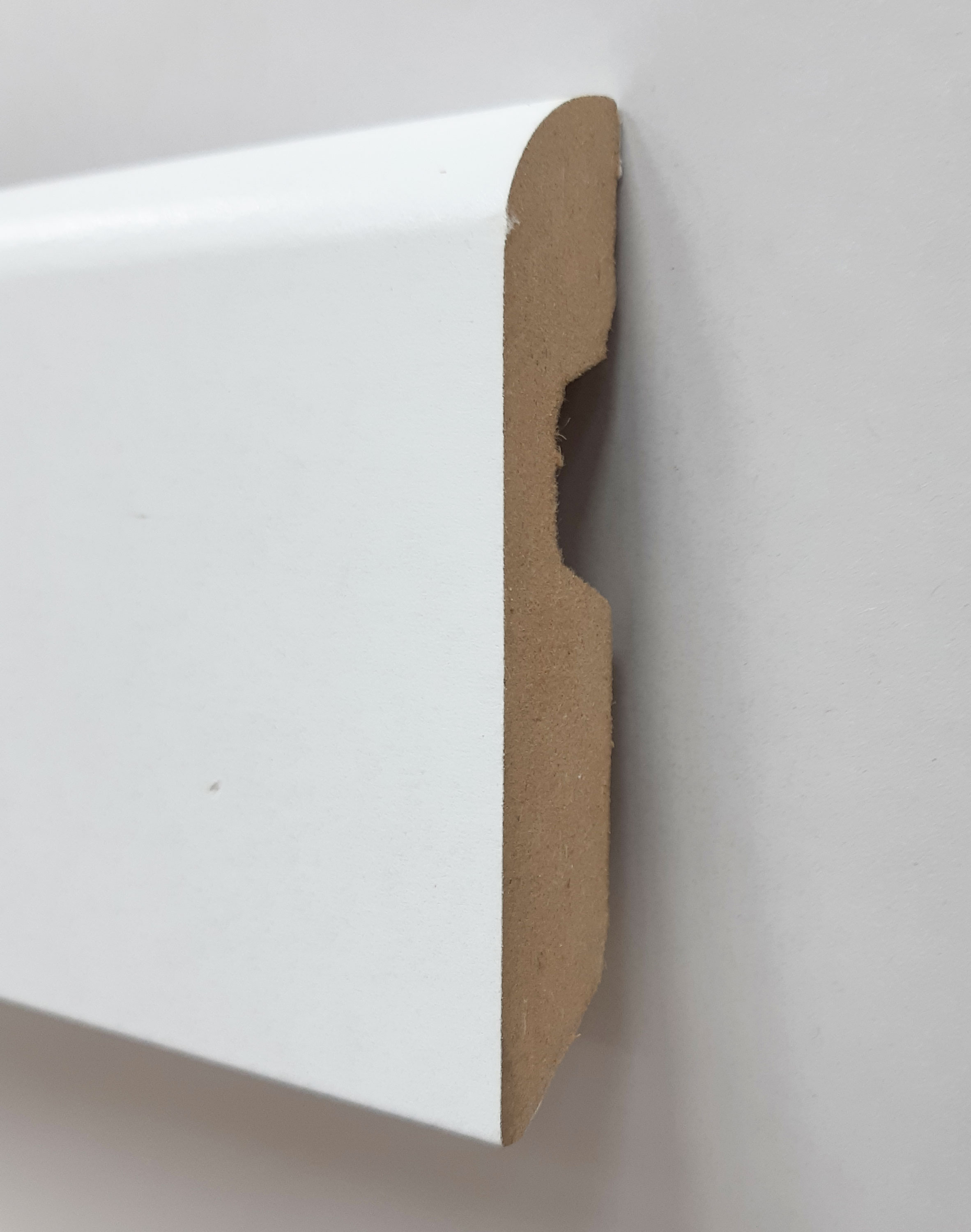 Plinthe de haute qualite - Plinthe mdf blanche bord arrondi 80x14
