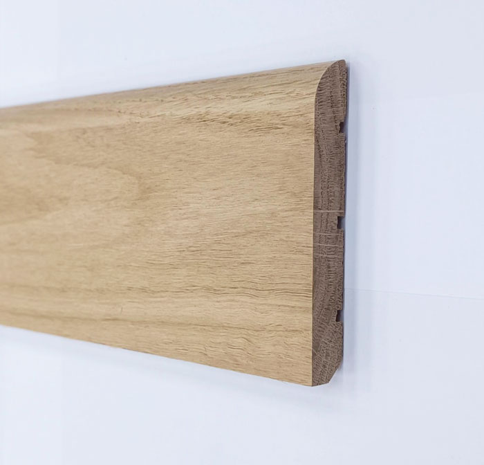 Plinthe de haute qualite - Plinthe ch&ecirc;ne massif brut pr bord rond 95x14x1500 &agrave; 2000mm