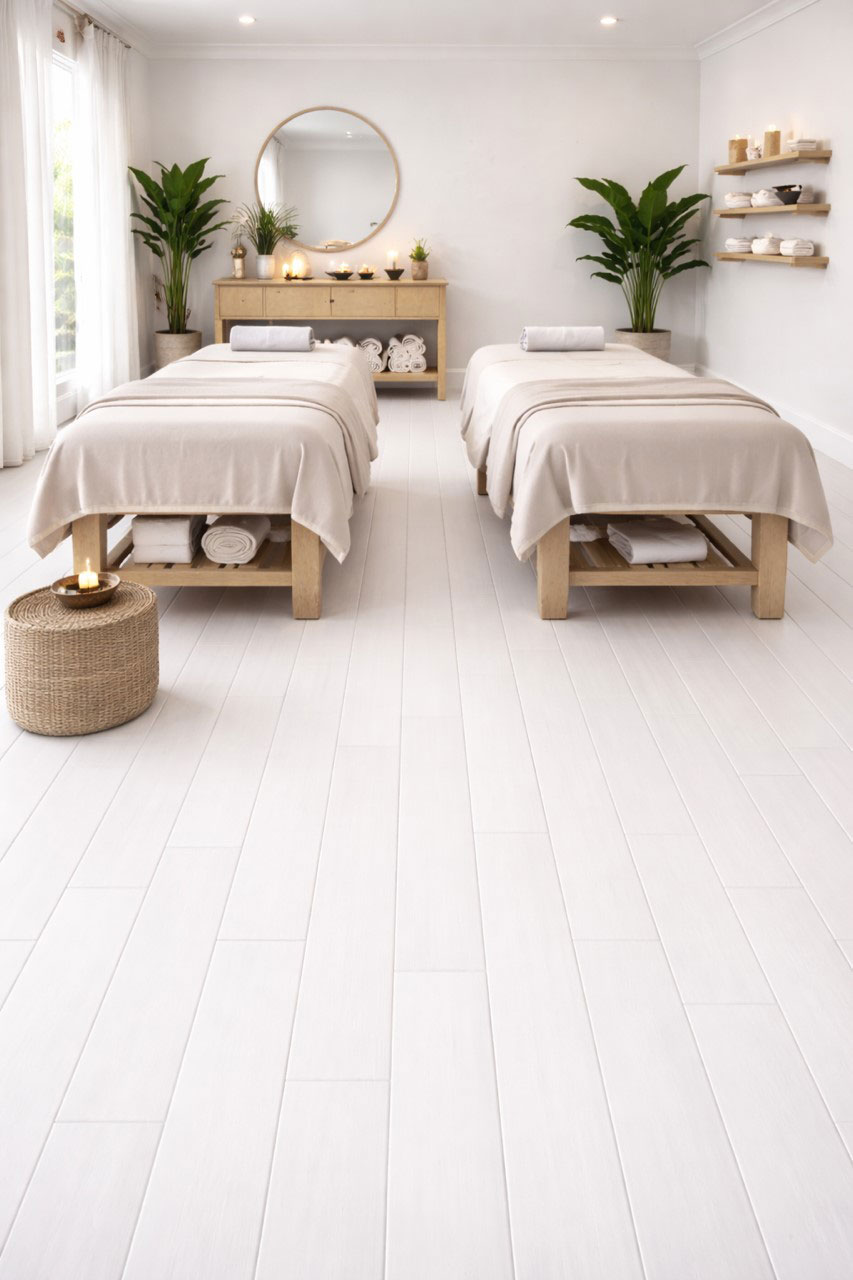 Parquet bambou massif - Bambou massif verni horizontal mat blanc latte&nbsp; 130x15x1020mm