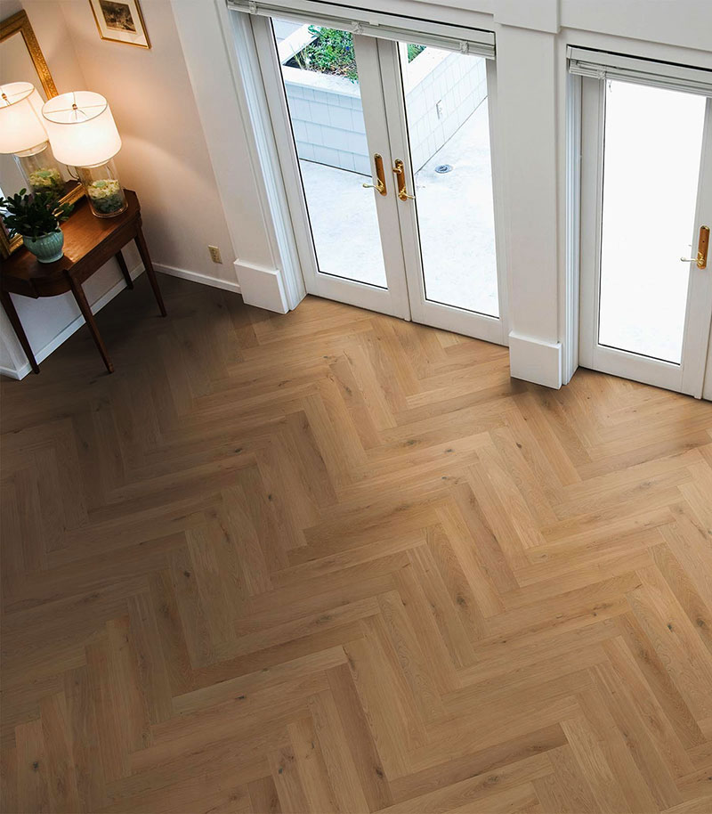 Parquet pleine lame chêne verni - Baton rompu chêne pleine lame verni nut markant go4 70x14x400mm - certifié fsc 100% - certifié fsc 100 %