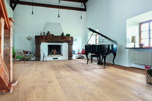 Parquet massif chêne huilé - Chêne massif rustique huilé invisible fumé 200x20mm  - certifié fsc 100% - lot de 14m²
 - certifié fsc 100 %