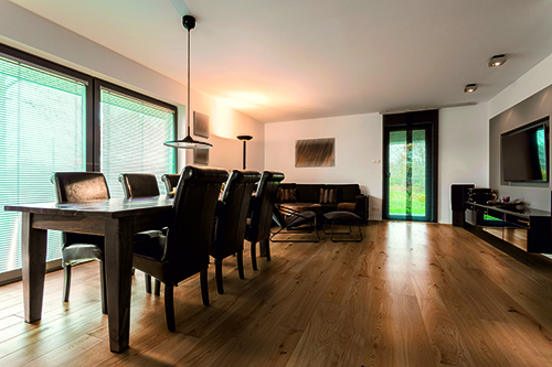 Parquet massif chêne verni - Parquet chêne massif rustique solaire 90x10mm - 