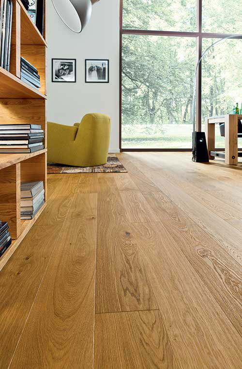 Parquet massif chêne verni - Chêne massif verni brossé country campagne pique sahara 140x14x - certifié fsc 100 %