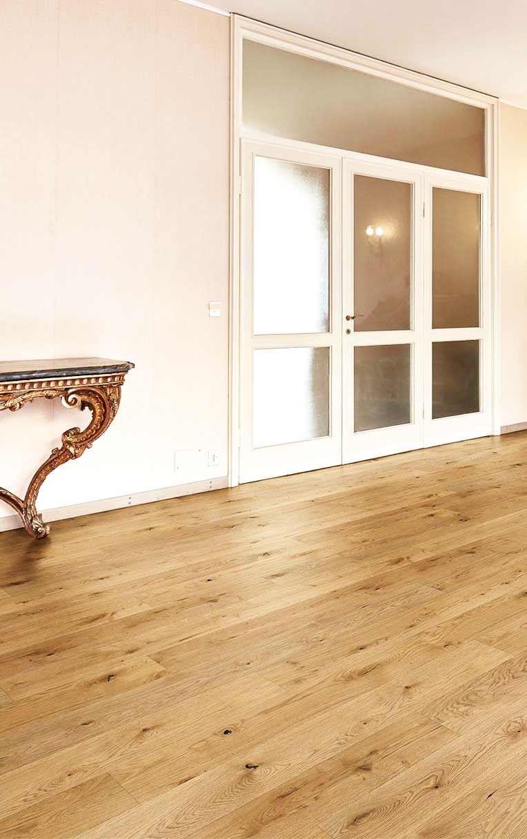 Parquet massif chêne verni - Ch&ecirc;ne massif verni bross&eacute; rustique naturel 120x14mm lv - certifi&eacute; fsc 100 %