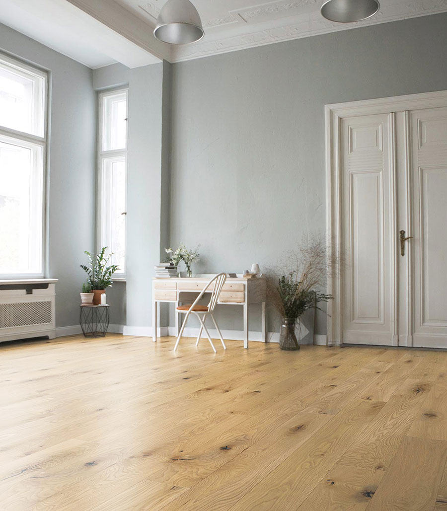 Parquet massif chêne verni - Chêne massif verni brossé rustique naturel 160x14x - certifié fsc 100 %