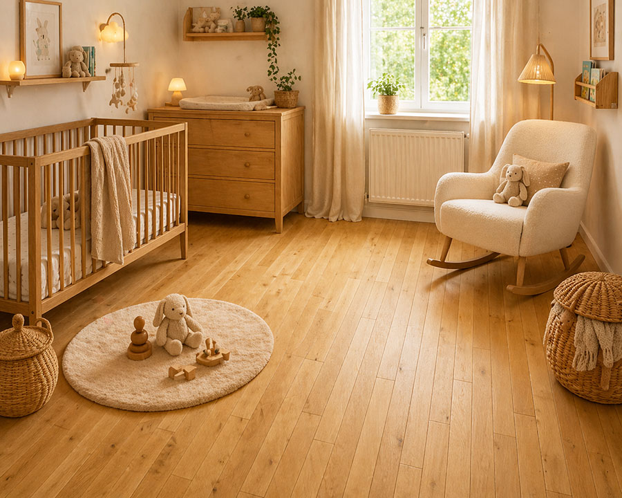 Parquet massif chêne verni - Ch&ecirc;ne massif verni bross&eacute; pique campagnard minnesota 70x14mm fixe 450mm et 500mm&nbsp; - certifi&eacute; fsc 100 %