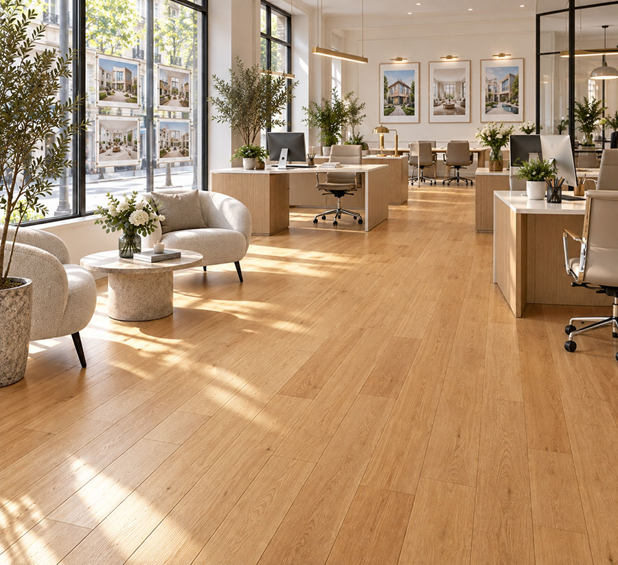 Parquet massif chêne verni - Ch&ecirc;ne massif verni bross&eacute; pr bis naturel palazzo 125x15mm go-4 - certifi&eacute; fsc 100%