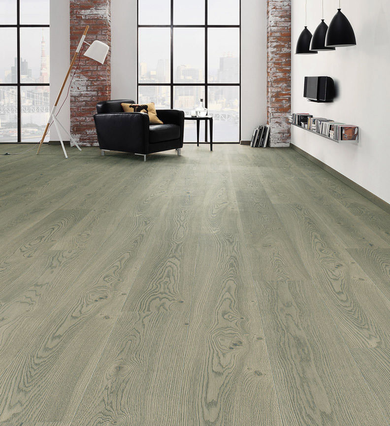 Parquet contrecollé chêne huilé - Parquet contrecollé chêne multiply rustique huilé brossé gris island 150x14mm - pour le lot de 33.66m²
