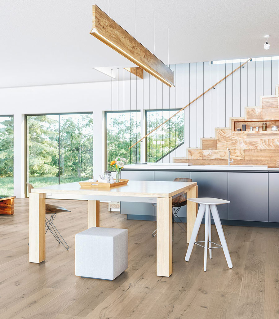 Parquet contrecollé chêne verni - Chêne contrecollé ribolla verni uv brossé rustique 152x15x4mm de bois noble go2 -lot de 48.561m²
 