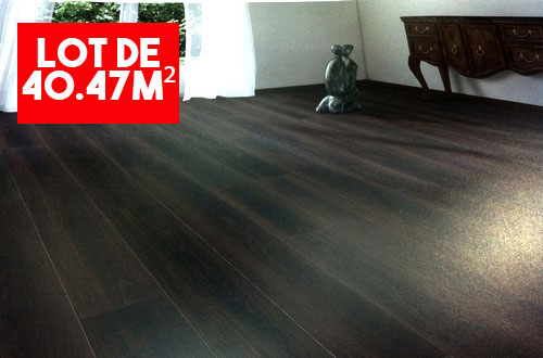 Parquet stratifié décoart naples planches larges
 granvia - HARO Sol Stratifié TRITTY 100 Gran Via 4V Chêne fumé foncé authentic Top Connect FIN DE SERIE LOT DE 40.47M²