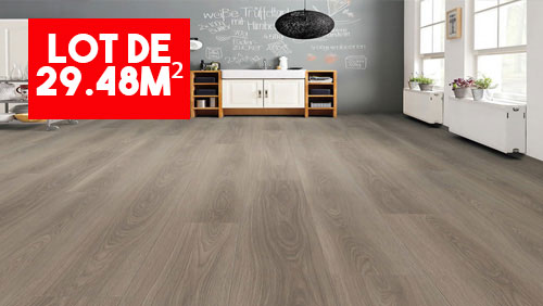 Sol stratifié parquet Chêne Makro gris clair flottant - PARQUETS