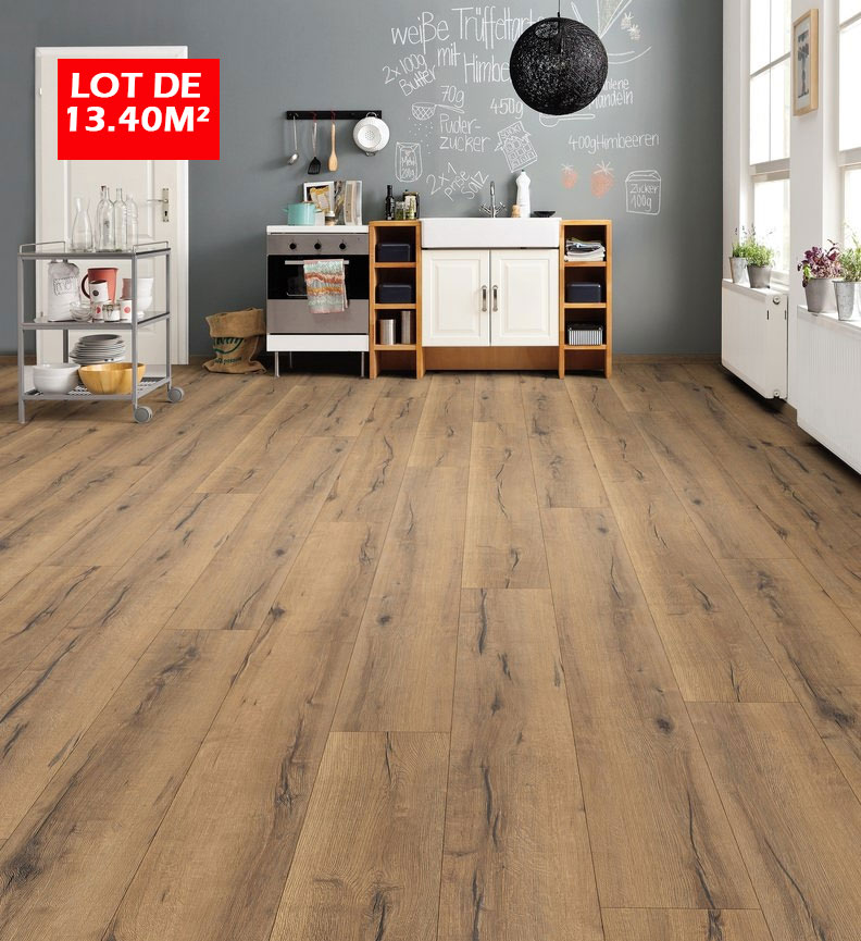 Parquet stratifié décoart naples planches larges
 granvia - Haro sol stratifié tritty 100 gran via 4v chêne italica nature* authentic top connect