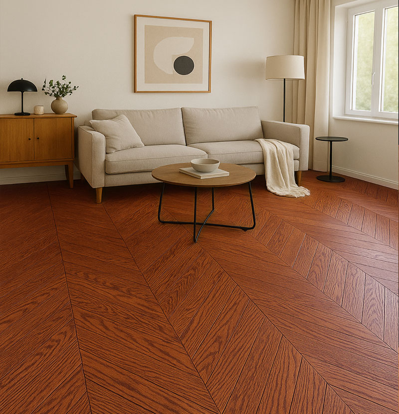 Parquet bambou massif - Point de hongrie bambou massif verni chêne cacao go-4 100x15x650mm