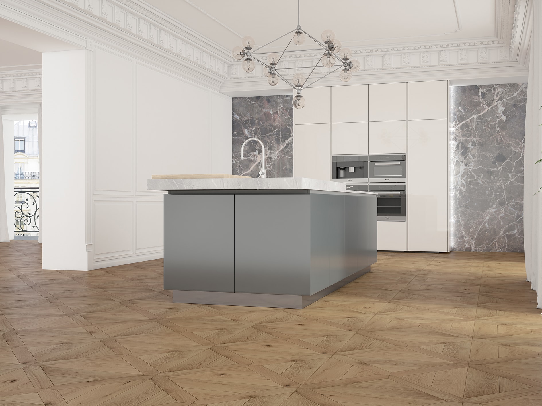 Dalles parquet versailles - Chêne contrecollé versailles budapest verni pr 670mm x 670mm x 4/15mm 
