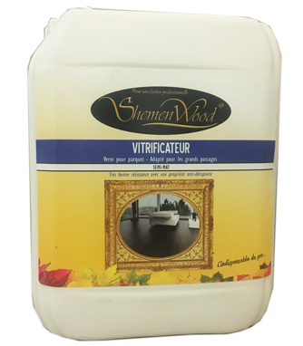Accessoire et finition - Vitrificateur incolore shemenwood grand trafic semi mat 5l 
capacite 12m²/l la référence des professionnels du parquet