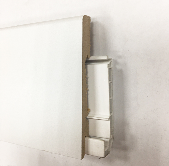 Plinthe éléctrique bois haute qualité Composite - Plinthe electrique dinachoc avec goulotte blanc satine a peindre