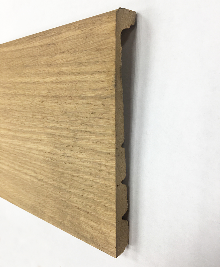 Contre plinthe rénovation - Contreplinthe de renovation / cache plinthe / plinthe de recouvrement placage ch?ne brut 130x16x2200mm