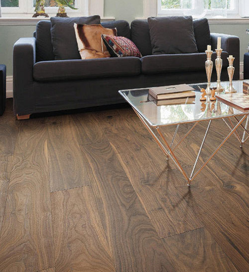 Parquet flottant chêne verni Noyer - Noyer contrecolle verni rustique  go 2 145mm x 14.2mm x 510-1820mm