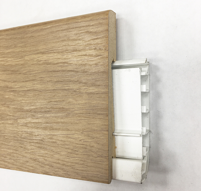 Goulotte électrique, cache cable et fil, plinthe électrique en bois NF Plinthes clipsable pour