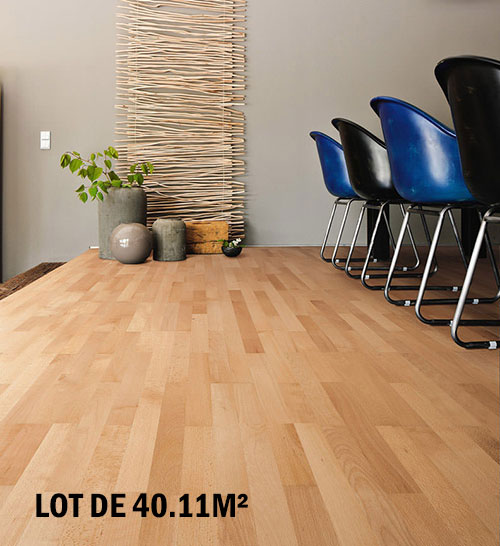 Lots fin de série parquet - Hetre  multiply rustique verni 3 frises 190 x 22mm - lot fin de serie 40.11m²