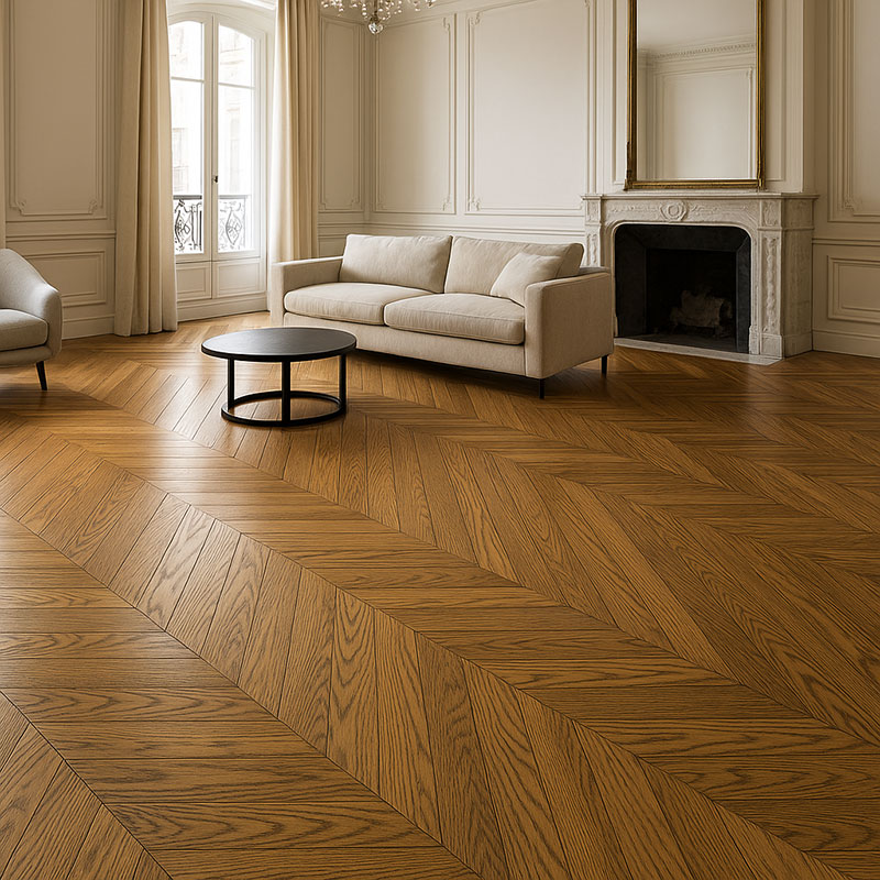 Point de hongrie 60&deg; bambou massif verni chene golden go-4 100x15x650mm
